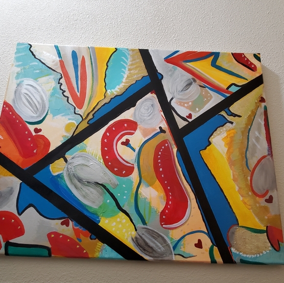 Abstract acrylic painting - Picture 2 of 2